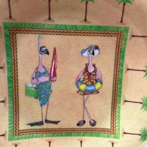 Melamine Appetizer Plates Oh So Flamingo Humor Golf Beach BBQ Anne Ormsby Art 6